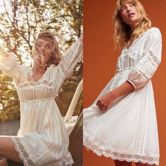 Anthropologie Dresses & Skirts - Anthro Eri + Ali Gustavia Lace Peasant Dress XS